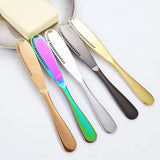 Stainless Steel Butter Knife with Cheese Cutter and Holes for Spreading Jam, Bread, and Desserts
