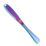 Stainless Steel Butter Knife with Cheese Cutter and Holes for Spreading Jam, Bread, and Desserts